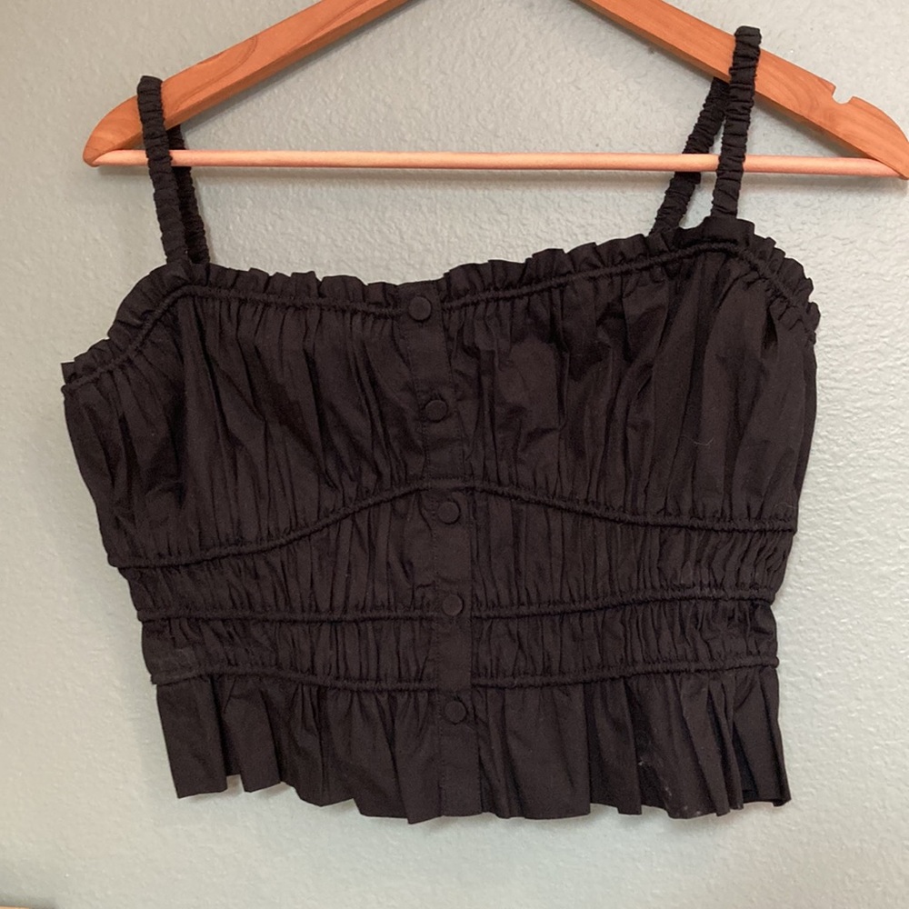 Cinched-Waist Cotton Tank Top